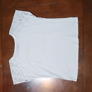 Lace cap sleeve tee shirt